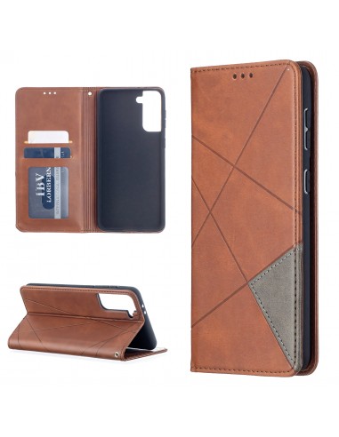 Etui de protection Galaxy S21 Plus - Style Geometrique Marron