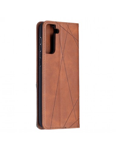Etui de protection Galaxy S21 Plus - Style Geometrique Marron