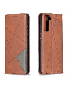 Étui de protection Galaxy S21 Plus - Style Geometrique Marron