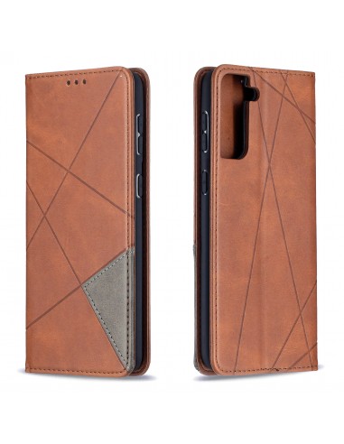 Etui de protection Galaxy S21 Plus - Style Geometrique Marron