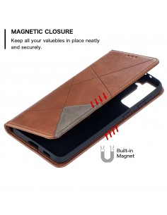Étui de protection Galaxy S21 Plus - Style Geometrique Marron