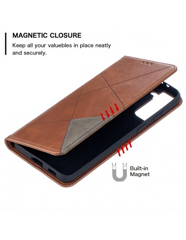 Etui de protection Galaxy S21 Plus - Style Geometrique Marron