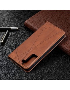 Étui de protection Galaxy S21 Plus - Style Geometrique Marron