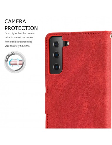 Etui portefeuille Galaxy S21 Plus 5g Fantasy Classic Rouge