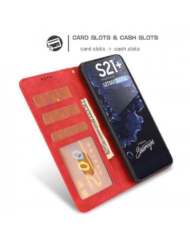 Etui portefeuille Galaxy S21 Plus 5g Fantasy Classic Rouge
