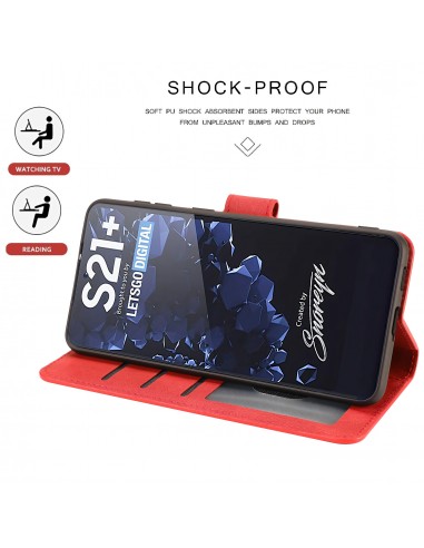 Etui portefeuille Galaxy S21 Plus 5g Fantasy Classic Rouge