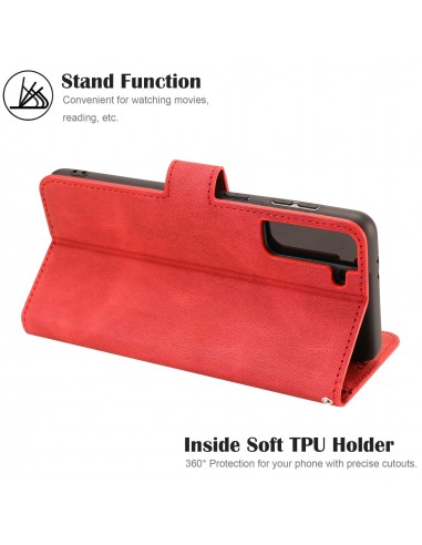 Etui portefeuille Galaxy S21 Plus 5g Fantasy Classic Rouge