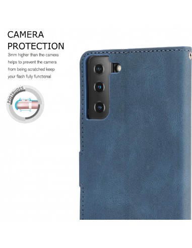 Etui portefeuille Galaxy S21 Plus 5g Fantasy Classic Bleu foncé