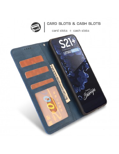 Etui portefeuille Galaxy S21 Plus 5g Fantasy Classic Bleu foncé