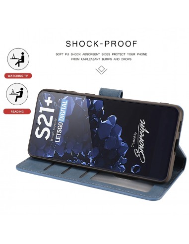 Etui portefeuille Galaxy S21 Plus 5g Fantasy Classic Bleu foncé