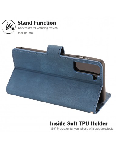 Etui portefeuille Galaxy S21 Plus 5g Fantasy Classic Bleu foncé