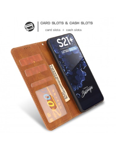 Etui portefeuille Galaxy S21 Plus 5g Fantasy Classic Marron