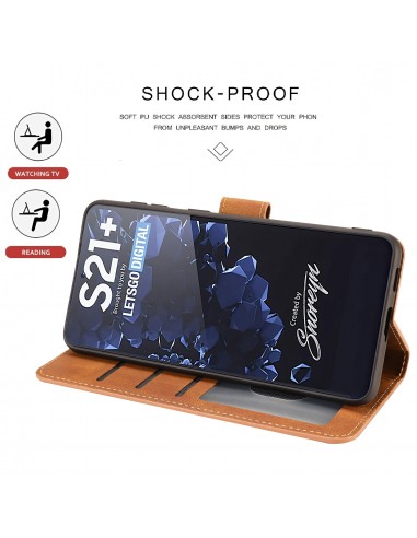 Etui portefeuille Galaxy S21 Plus 5g Fantasy Classic Marron