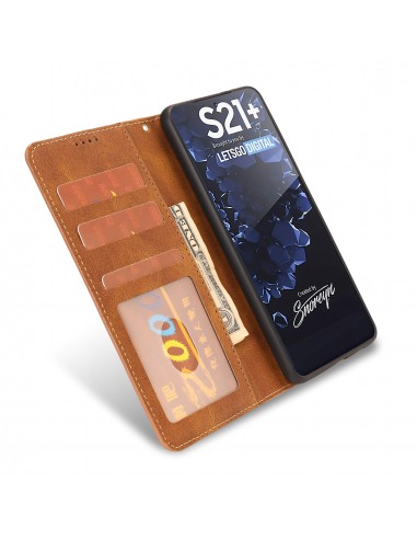 Etui portefeuille Galaxy S21 Plus 5g Fantasy Classic Marron