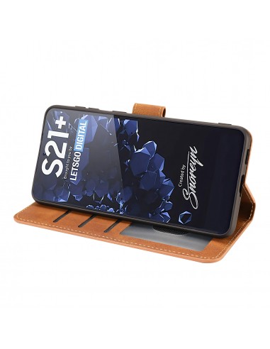 Etui portefeuille Galaxy S21 Plus 5g Fantasy Classic Marron