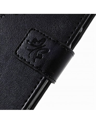 Etui portefeuille Huawei Y5 2017 et Y6 2017 Papillon Noir