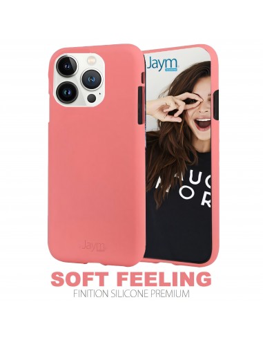 Coque silicone iPhone 13 Pro Soft feeling Rose JAYM®