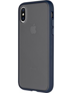 Coque antichoc iPhone 13 Pro Bleu Bi-Matière avec dos fumé 2