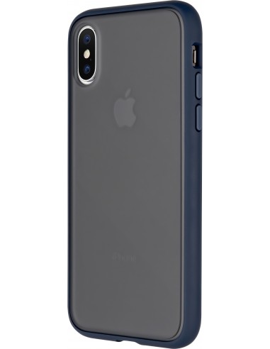 Coque antichoc iPhone 13 Pro Bleu Bi-Matière avec dos fumé