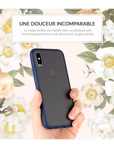 Coque antichoc iPhone 13 Pro Bleu Bi-Matière avec dos fumé
