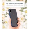 Coque antichoc iPhone 13 Pro Bleu Bi-Matière avec dos fumé