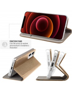 Etui iPhone 14 Folio Magnetique JAYM Or 2