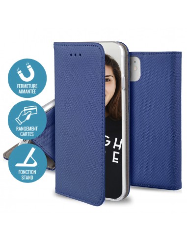 Etui iPhone 14 Folio Magnetique JAYM Bleu
