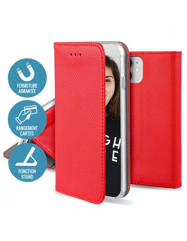 Etui iPhone 14 Pro Max Folio Magnetique JAYM Rouge