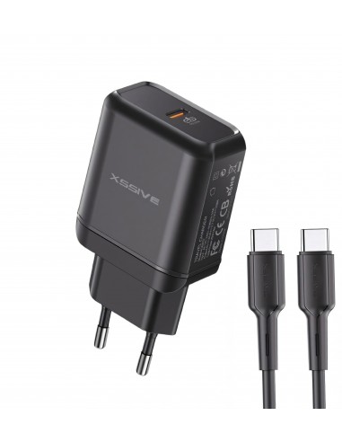 Chargeur secteur USB-C - Charge rapide - 25W 3A Xssive - avec câble USB-C vers Lightning - XSS-AC60PD Noir