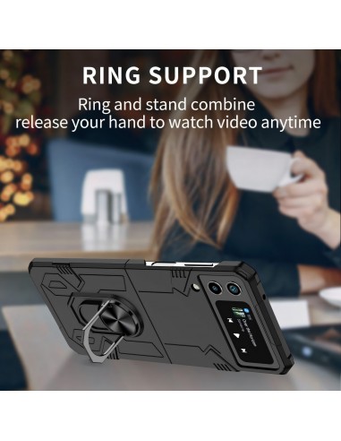 Coque antichocs Galaxy Z Flip 4 5G Mecha noir