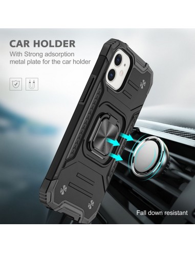 Coque antichocs IPHONE 14 PRO MAX Hybrid avec anneau aimanté NITRO noir