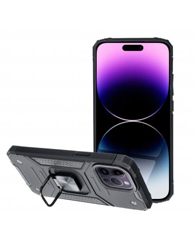 Coque antichocs IPHONE 14 PRO MAX Hybrid avec anneau aimanté NITRO noir