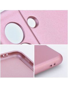 Coque iPhone 14 PRO MAX Style Métal Rose 2