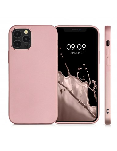 Coque iPhone 14 Style Métal Rose