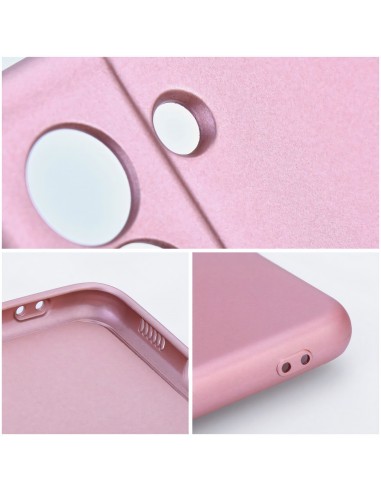 Coque iPhone 14 Style Métal Rose