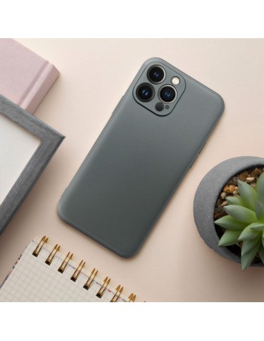 Coque iPhone 14 Style Métal Gris