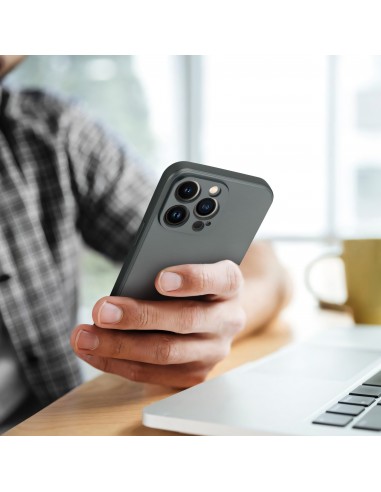 Coque iPhone 14 Style Métal Gris