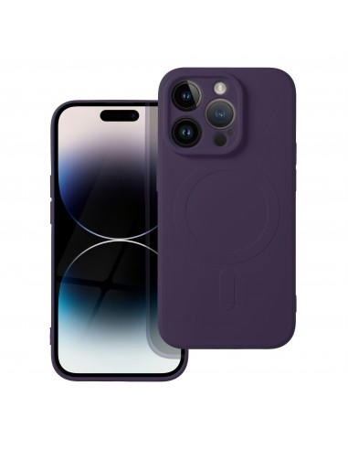 Coque Silicone iPhone 14 Pro Mag Cover Violet foncé
