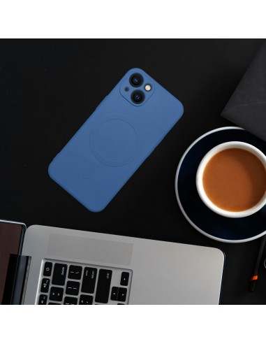 Coque Silicone Mag Cover pour iPhone 12 PRO MAX bleu