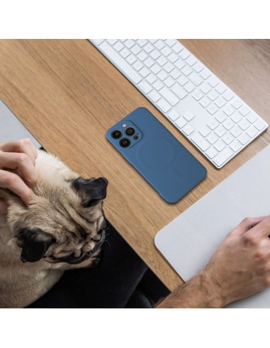 Coque Silicone Mag Cover pour iPhone 12 PRO MAX bleu