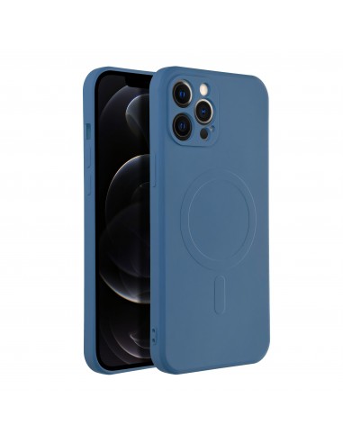 Coque Silicone Mag Cover pour iPhone 12 PRO MAX bleu