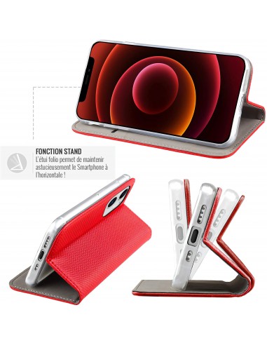 Étui Redmi Note 10 Pro Folio Magnetique JAYM Rouge