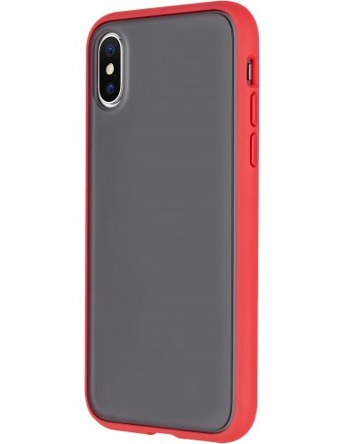 Coque iPhone 13 Pro Max Bi-Matière avec dos fumé Peach Garden Rouge