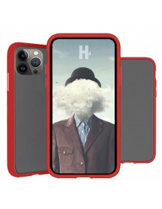 Coque iPhone 13 Pro Bi-Matière avec dos fumé Peach Garden Rouge