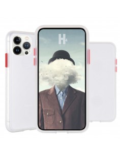 Coque iPhone 13 Pro Max Bi-Matière avec dos fumé Peach Garden Transparent