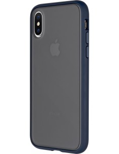 Coque iPhone 13 Pro Bi-Matière avec dos fumé Peach Garden Bleu 2