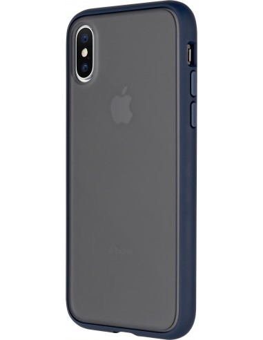 Coque iPhone 13 Pro Bi-Matière avec dos fumé Peach Garden Bleu