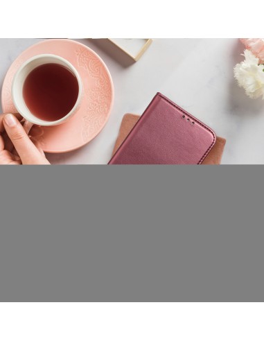 Etui iPhone SE 2022, SE 2020 et iPhone 8, 7 Smart Magnetique Bordeau