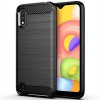 Coque Galaxy A01 Style carbone noir