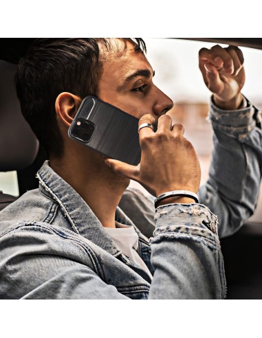 Coque Galaxy A01 Style carbone noir